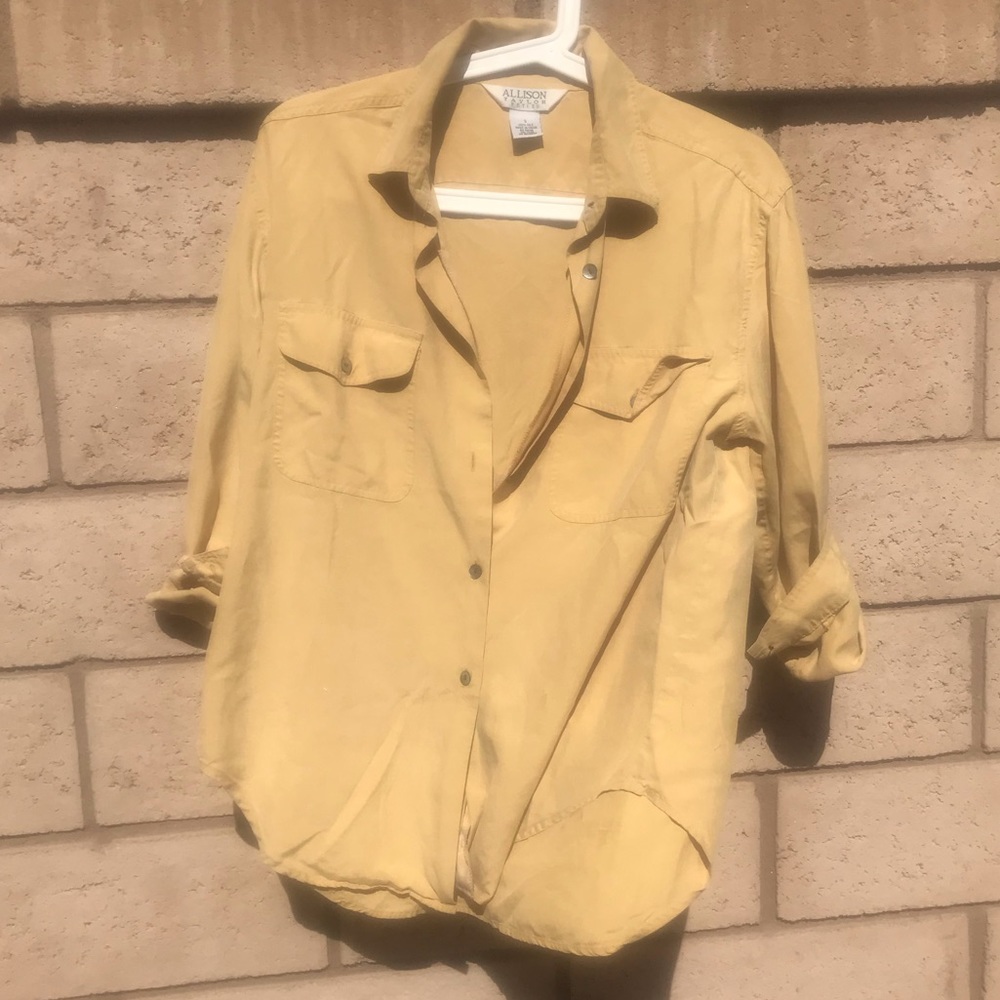 Muted yellow button down